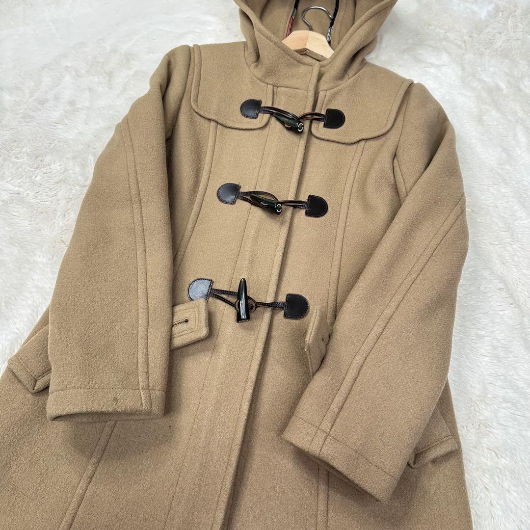 ✨美品✨ブルーレーベルクレストブリッジ ダッフルコート 赤チェック ベージュ M