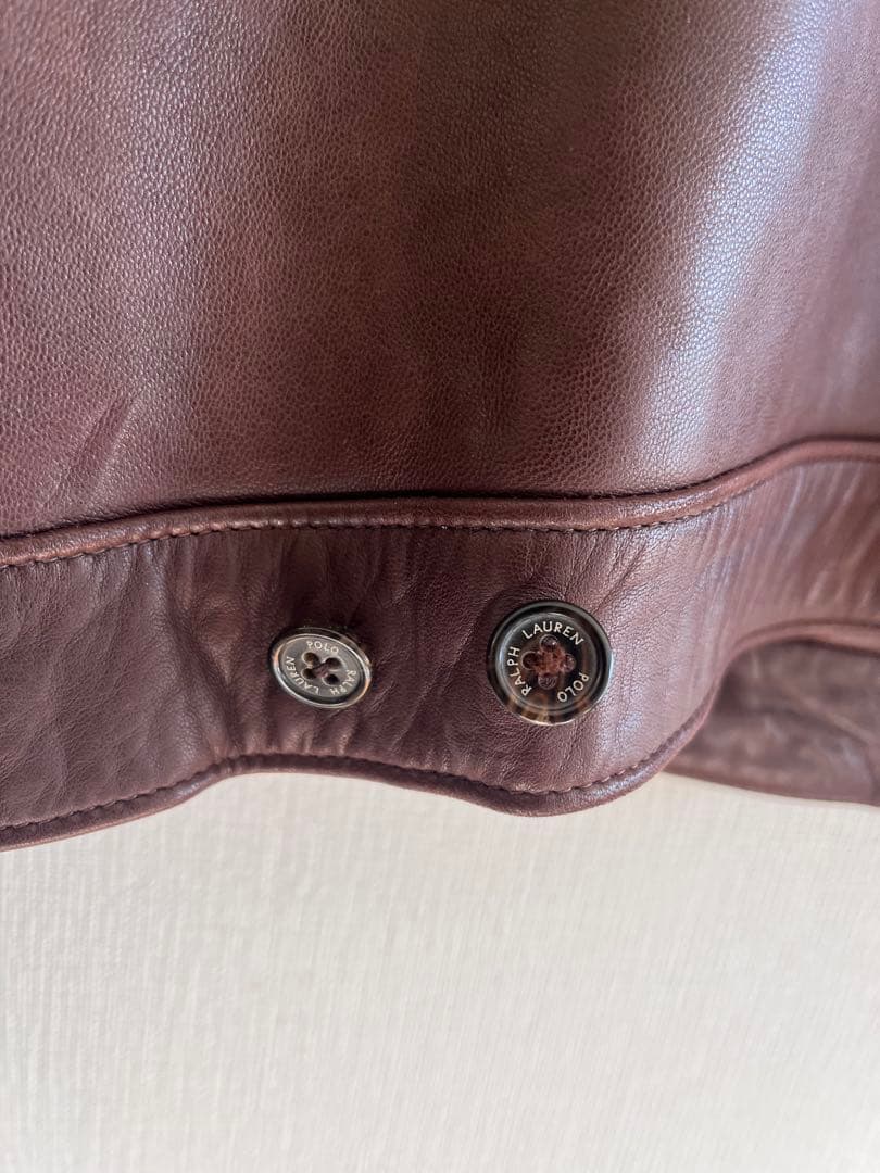 90s ポロバイラルフローレン 本革 スウィングトップ ブラウン ポニー刺繍