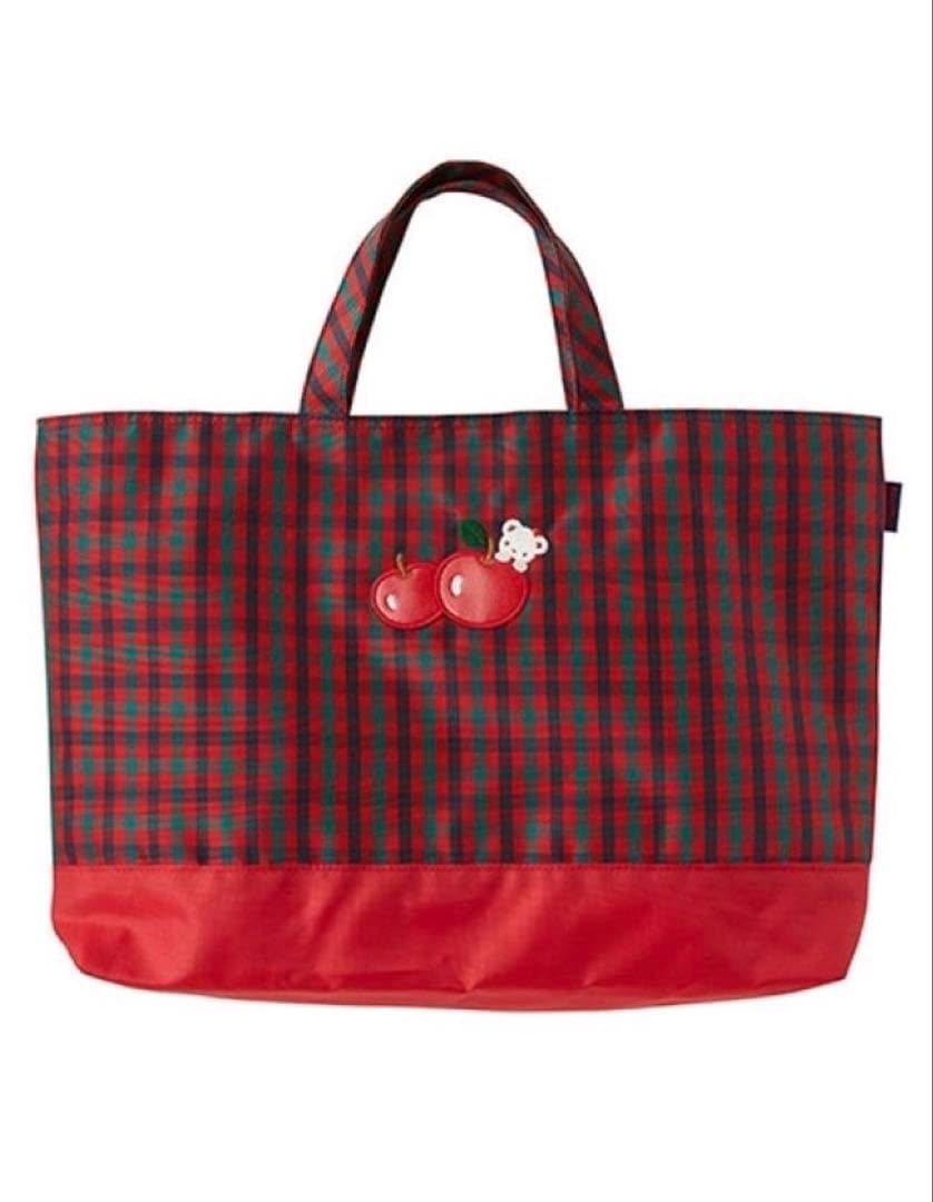 【新品タグ付き】ファミリア　バッグ　手提げ　レッスンバッグ　トートバッグ　赤