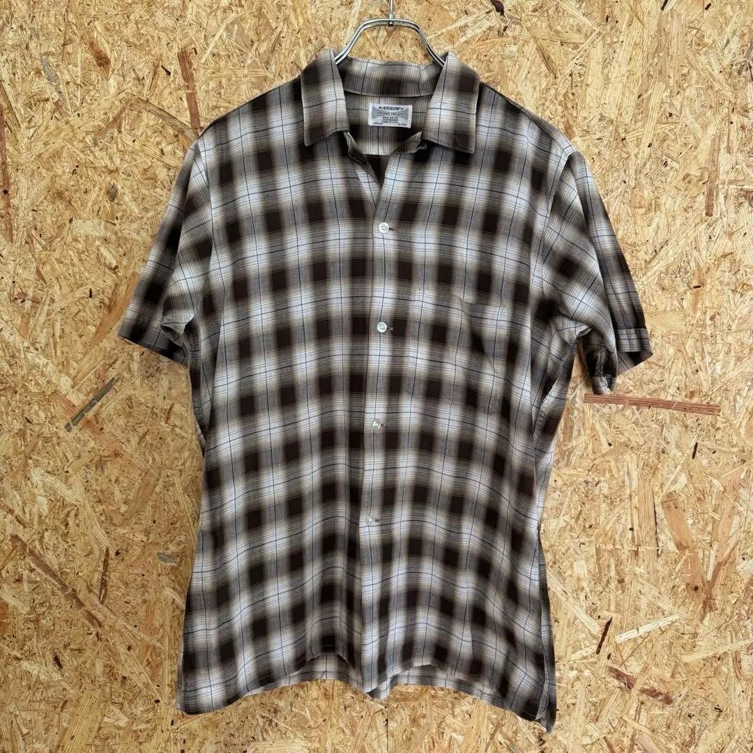 トップス 50-60s ARROW ombre check s/s shirts