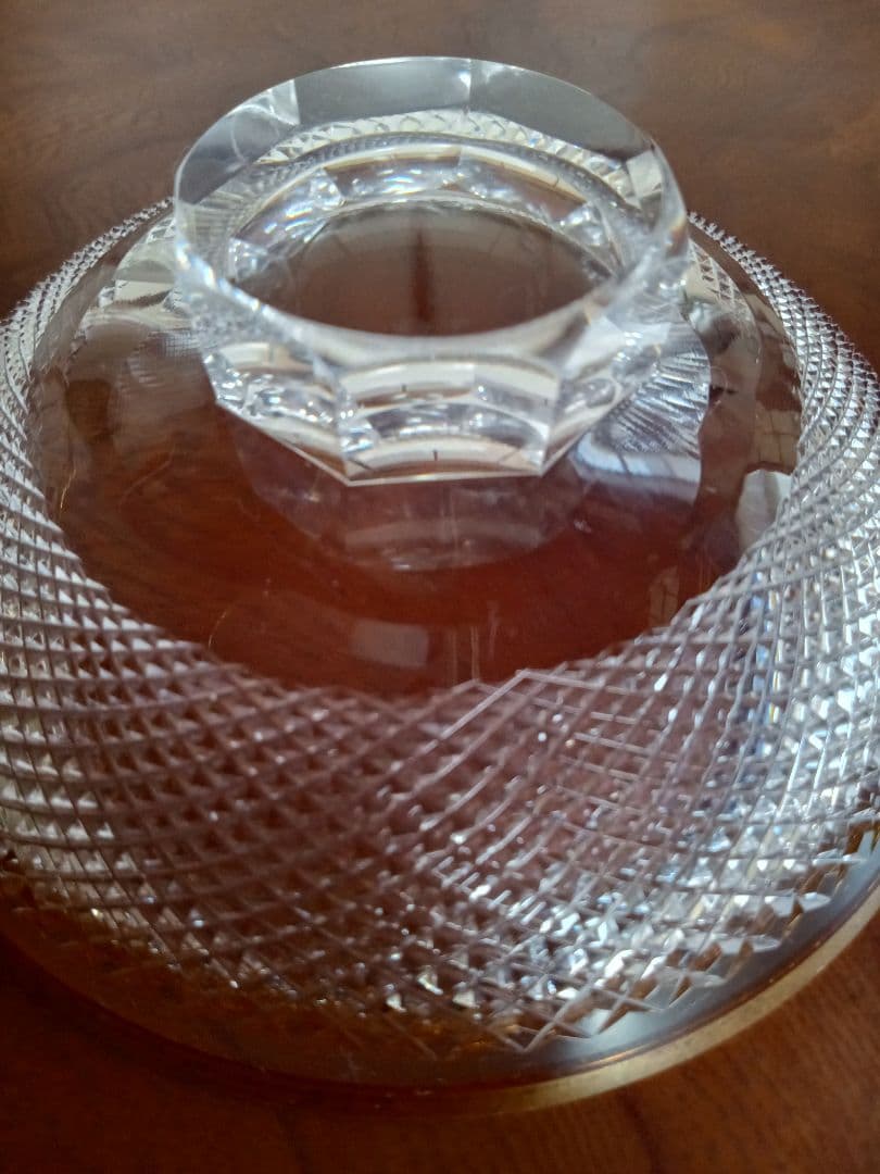 カガミクリスタル　江戸切子　蓋物　菓子器　キャンディポット　箱付き