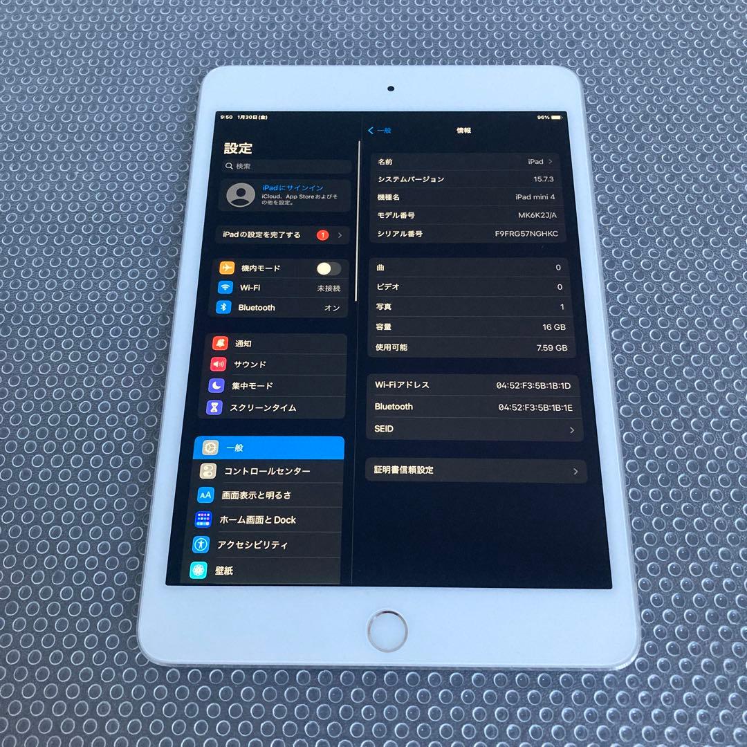 3995 電池最良好☆比較的美品☆iPad mini4 16GB WIFIモデル