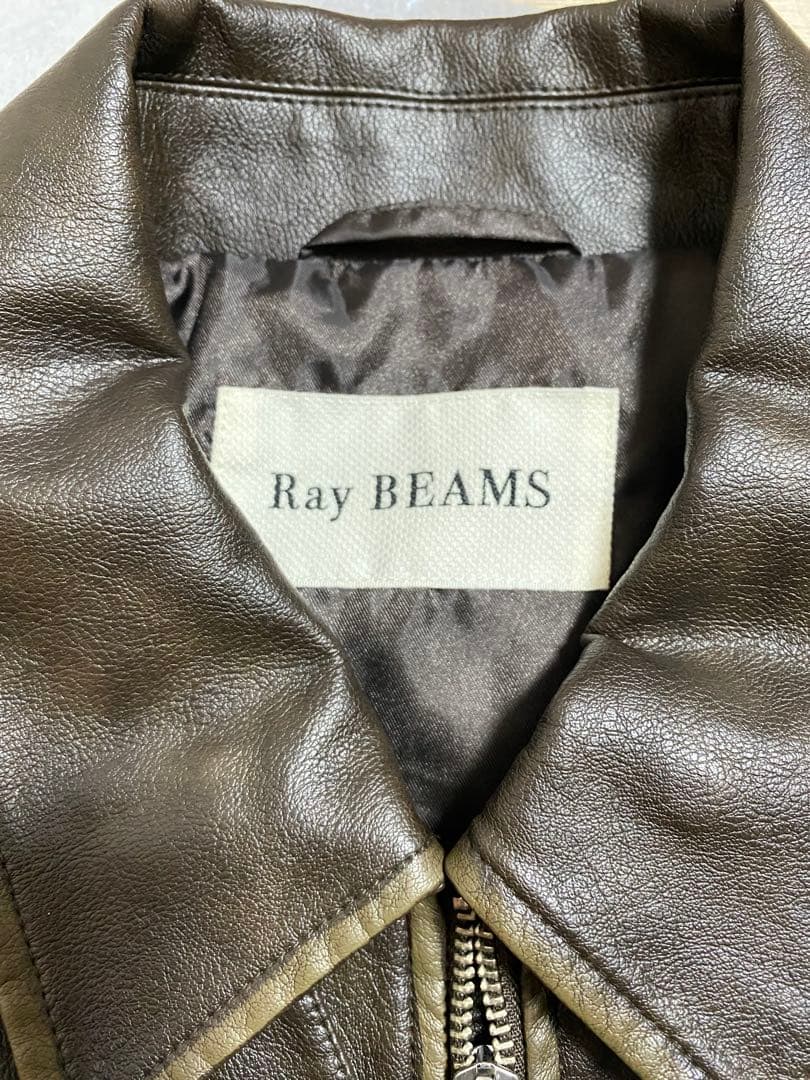 新品　Ray BEAMS フェイクレザー フライト ジャケット　ブラウン　1