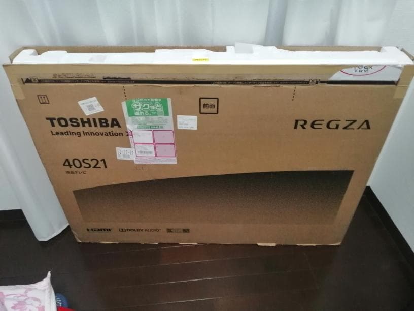 訳アリ！東芝 REGZA 40V型 液晶テレビ40S21 フルHD 2019年製