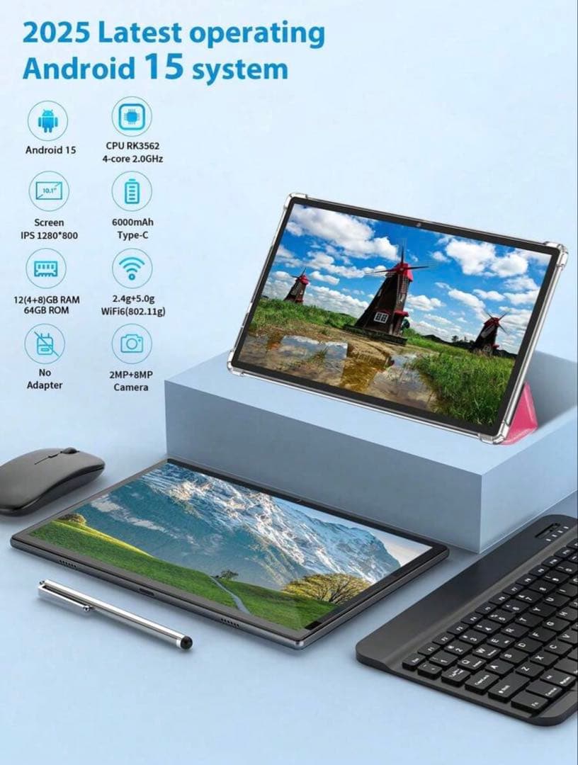 9台セットRelndoo 2025年Android タブレット+付属沢山あり