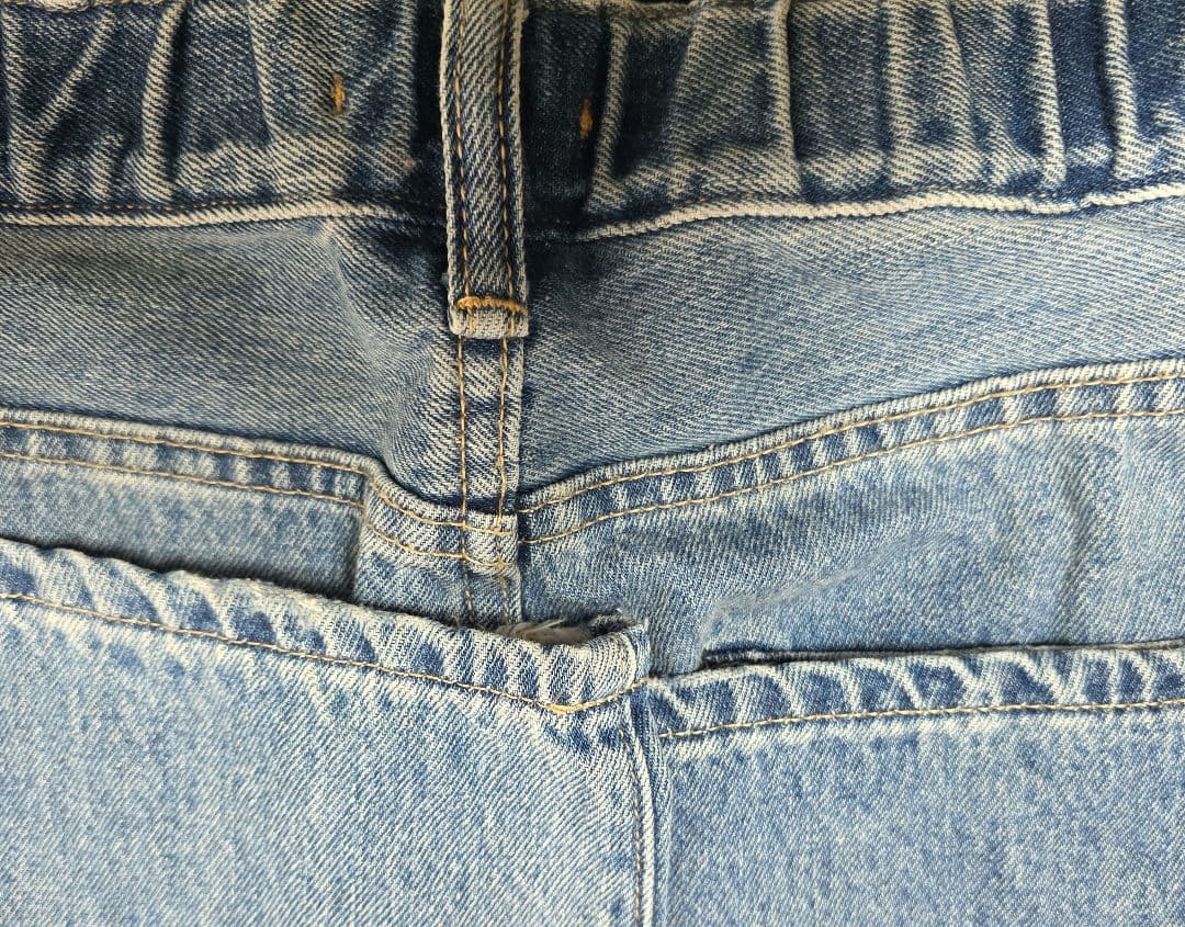 12/25まで値下げ【美品】ソラモナ5Pルーズ　ストレートイージーデニムパンツL