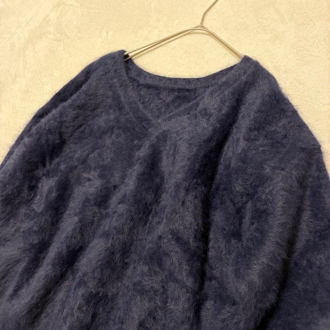 BEATRICE ベアトリス フォックスカシミヤニット Ｖネック ネイビー M