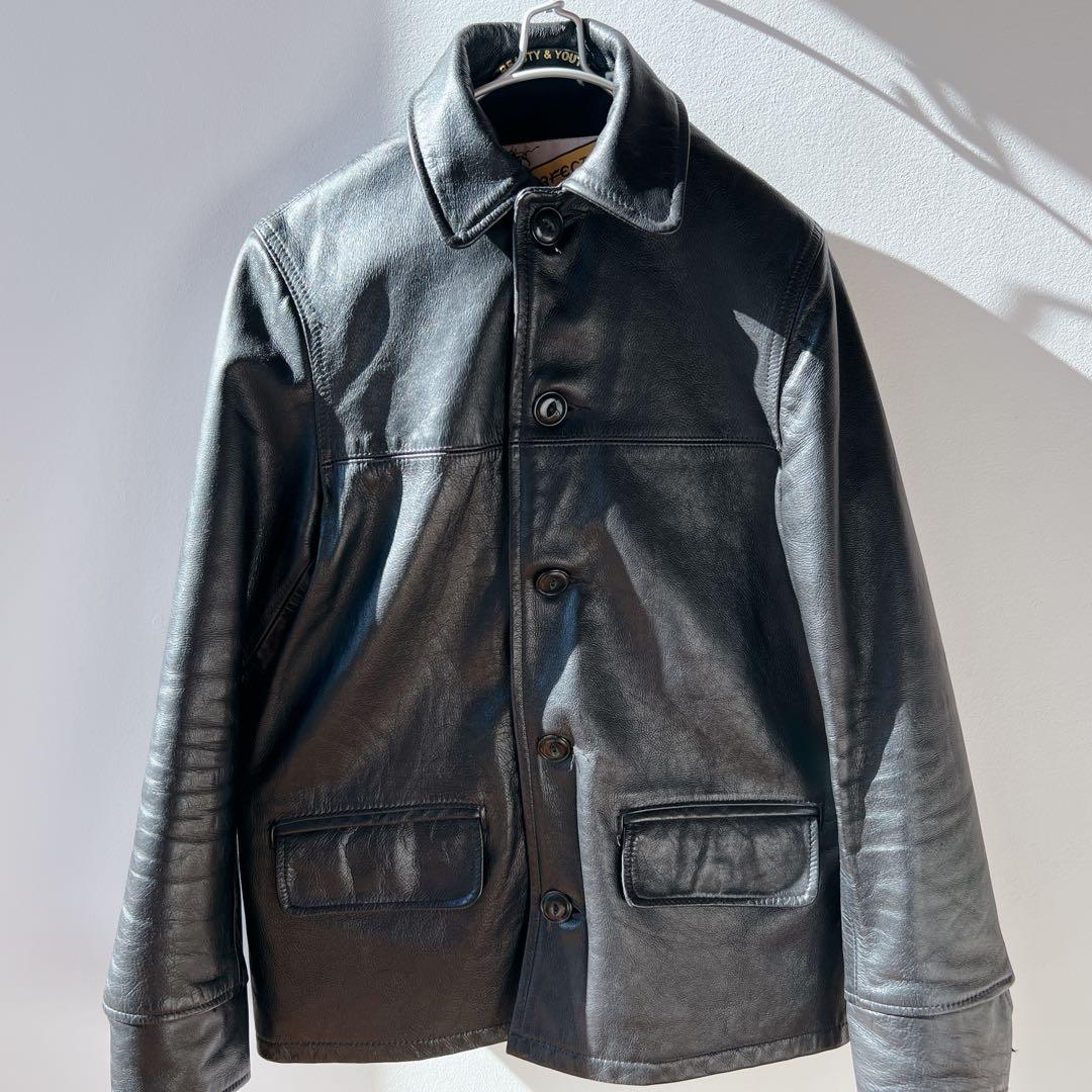 希少✨Schott レザーカーコート　BEAUTY&YOUTH レザージャケット