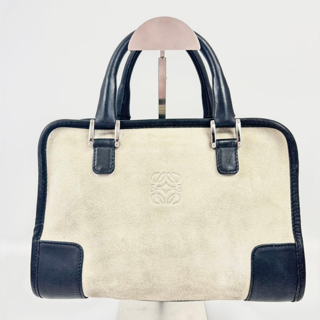 廃盤希少　ロエベ　ハンドバッグ　アマソナ　アナグラム　スエード