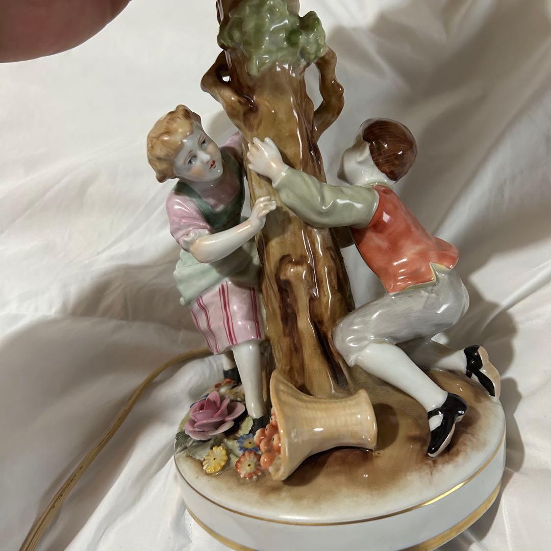 MADE in GDR フォン・シアーホルツ 色絵人物 スタンドライト ランプ