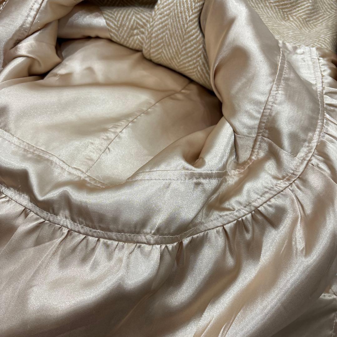 LIZLISA ベージュ　キャメル ヘリンボーンコート