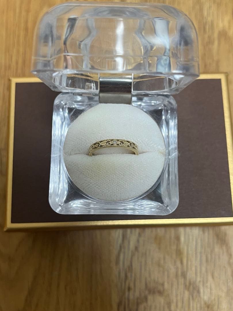 いろいろ〜⭐︎アガット　agat リーフ柄リング　K10 8号