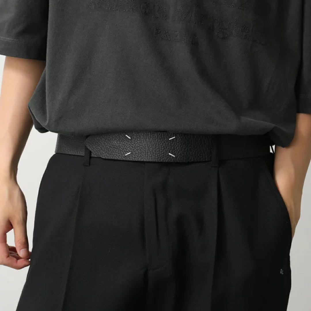 Margiela メゾン マルジェラ 25SS レザー ベルト ステッチ 黒