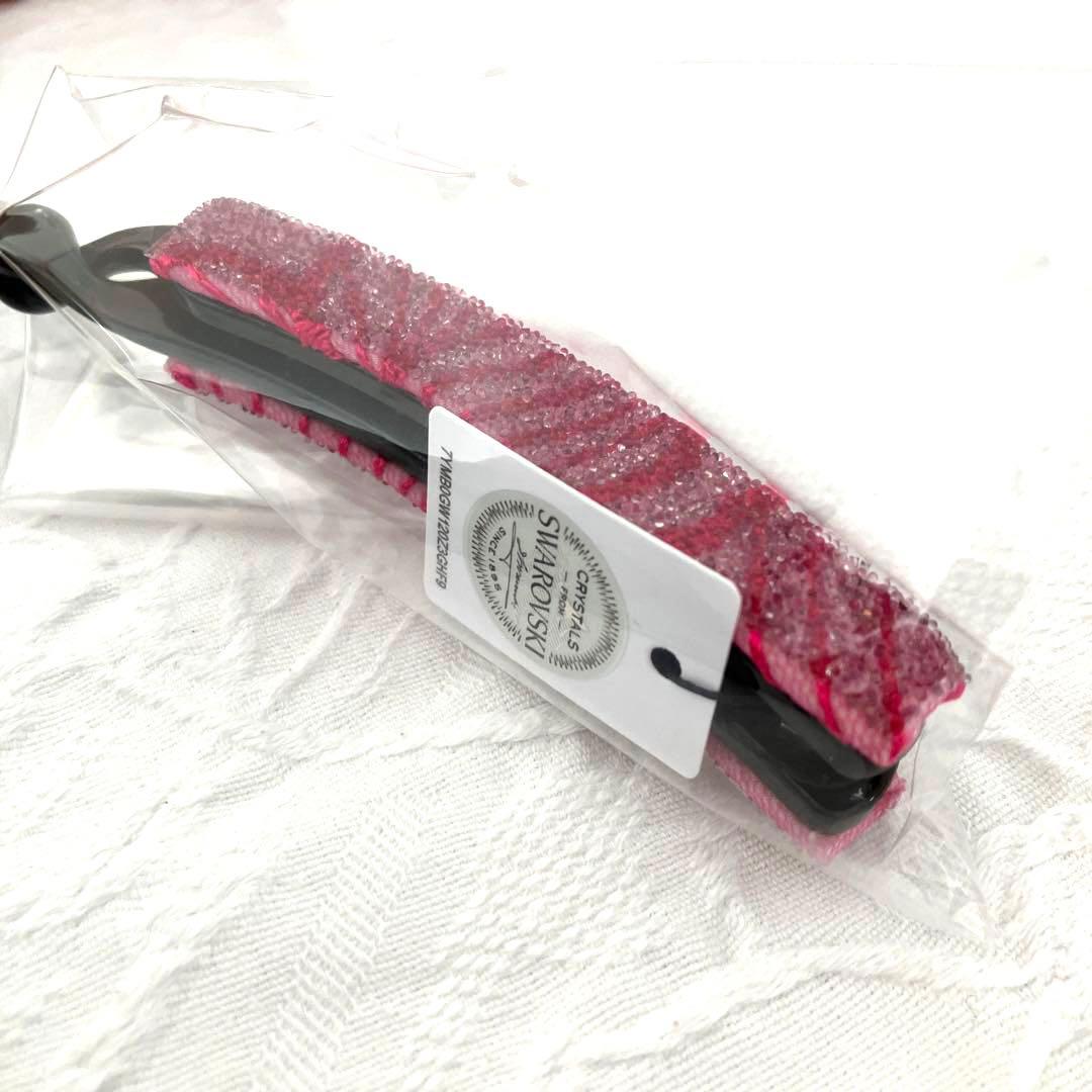 【未使用】コンプレックス ビズ スワロフスキー　バナナクリップ ピンク 赤
