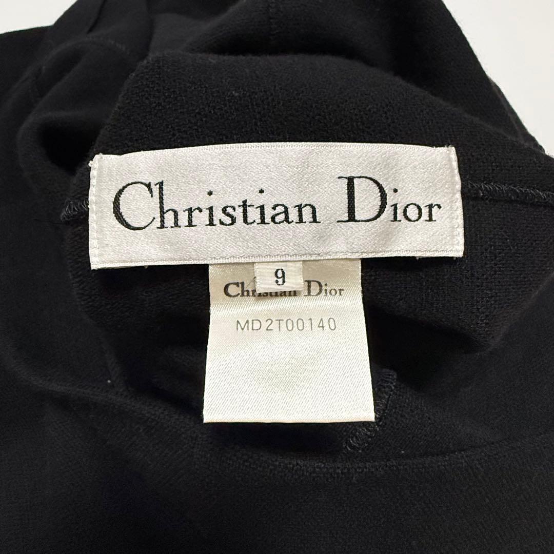 クリスチャンディオール　ウール　ニットワンピース　バイカラー　チュニック