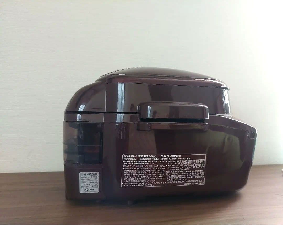 未使用近 自動圧力IH鍋 可変圧力 象印 EL-MB30 煮込み自慢 ボルドー