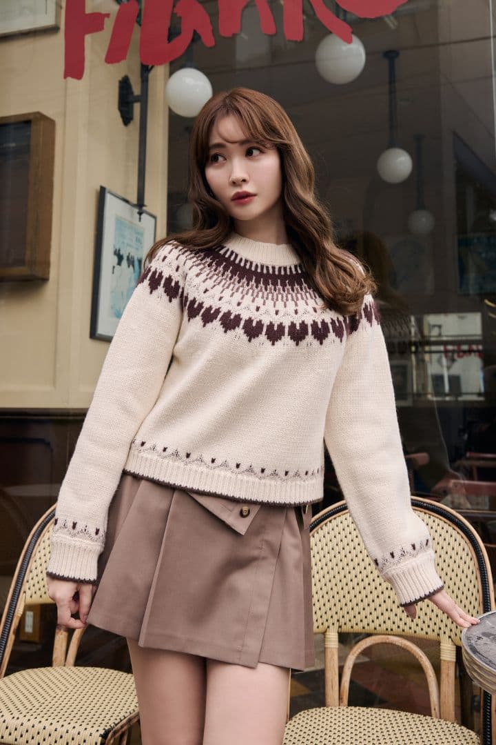 【新品未使用】Heart Fair Isle Knit Pullover