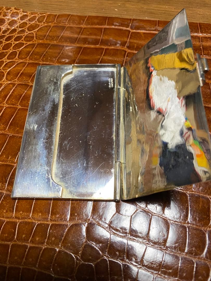 スターリングシルバー 名刺入れ 牛の頭部装飾