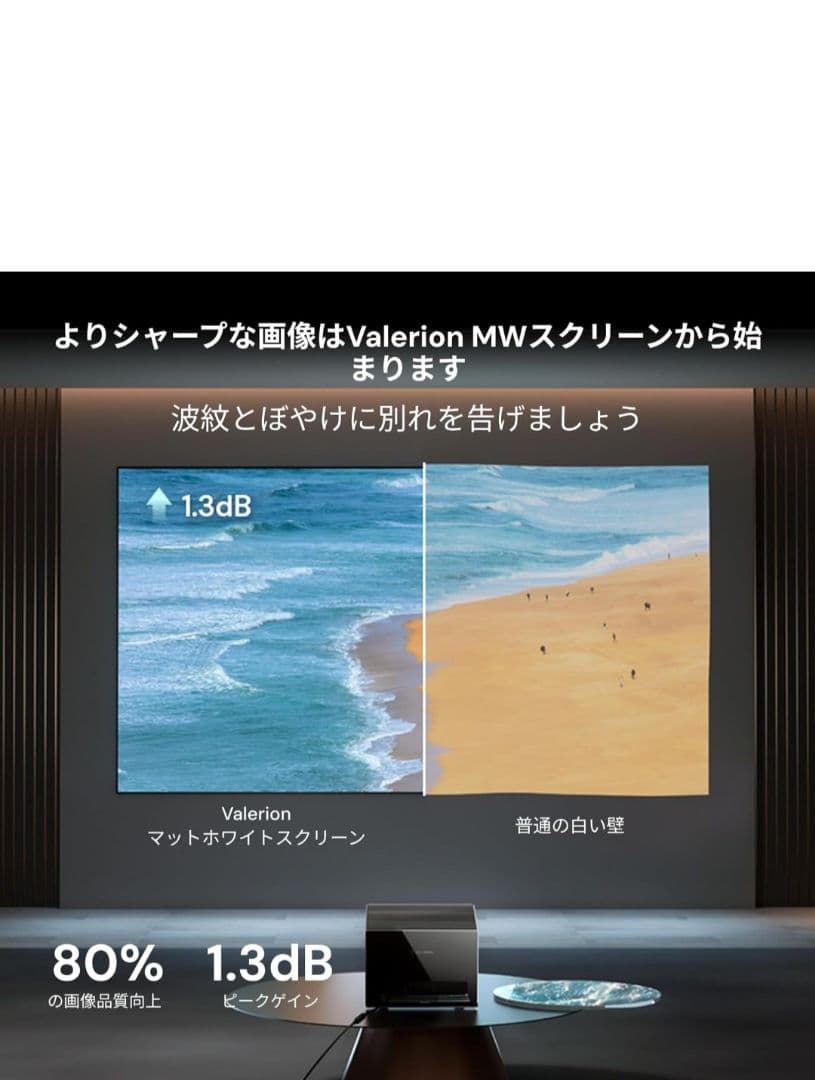 Valerion 100インチ固定フレームプロジェクター用スクリーン