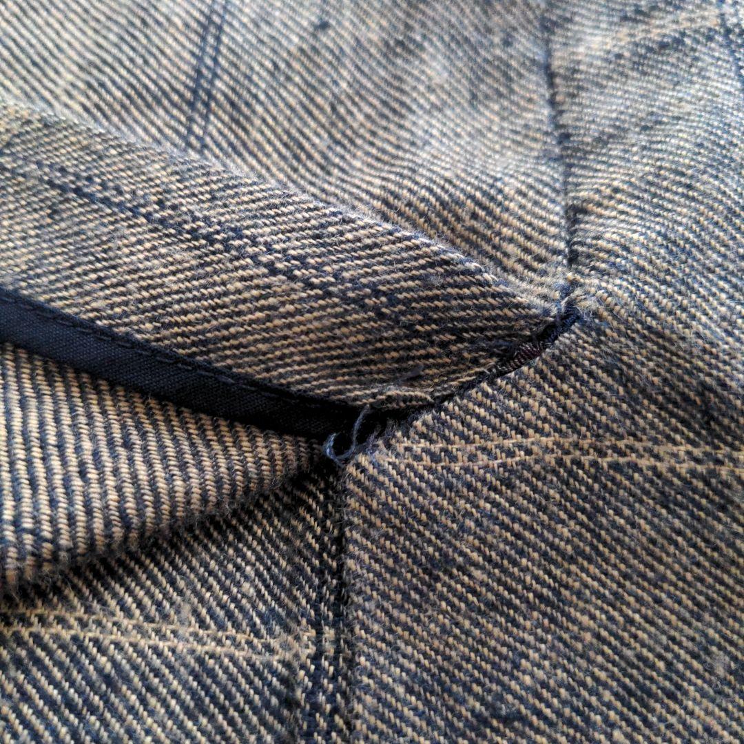 希少 YANTOR 起毛リネン 袈裟コート ストライプ裏地 15AW ヤントル