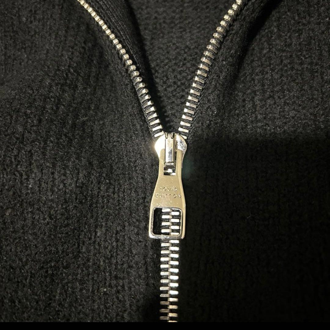 極美品 ルイヴィトン ドライバーズニット フルジップ ウールニット ブラック L