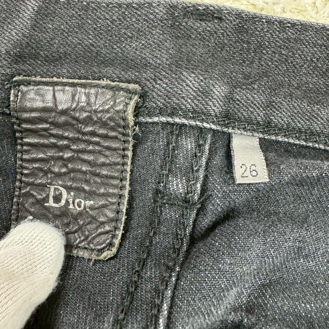 ディオールオム 10aw クリス期 ブラックデニムパンツ サイドライン 26