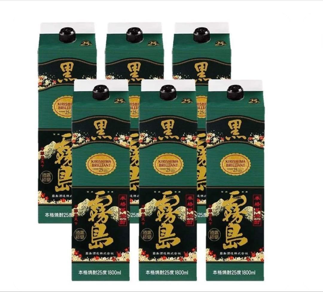 黒霧島 本格焼酎 25度 1800ml×6本