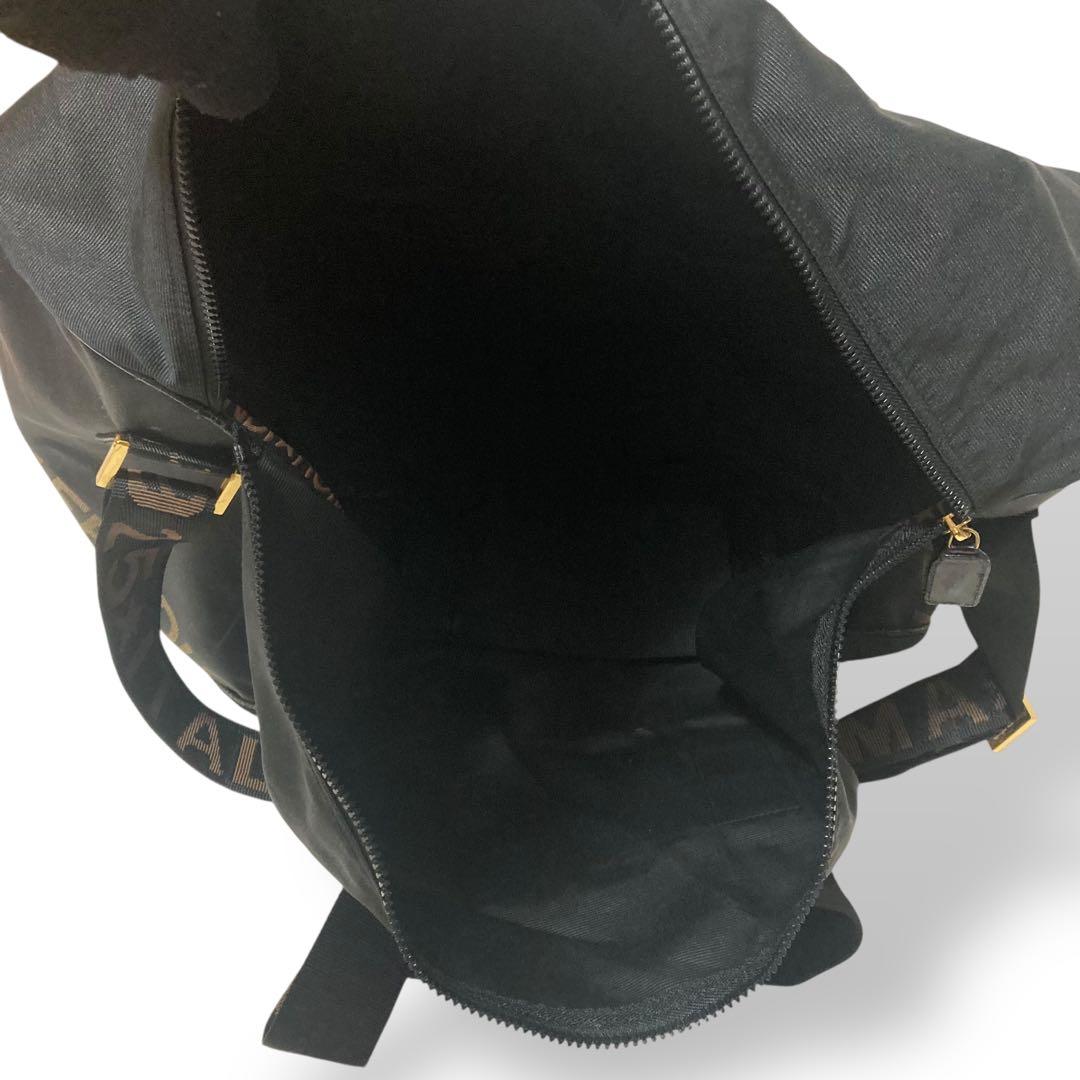 ミミ様　フェンディ　2way ボストンバッグ　ショルダー　ナイロン　ロゴ柄　黒