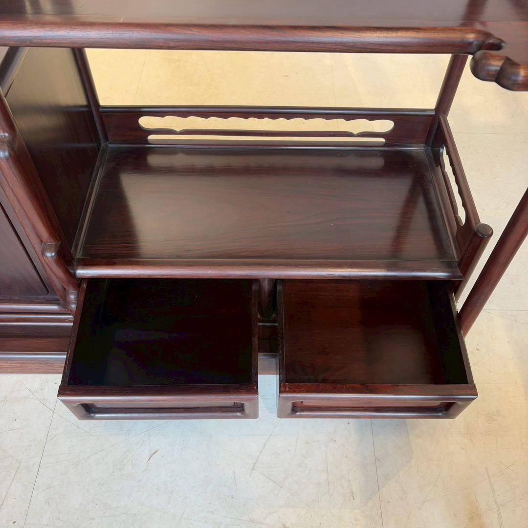 唐木家具 花梨 茶箪笥 飾り棚 日本式茶棚　筆返し　サイドボード ビンテージ