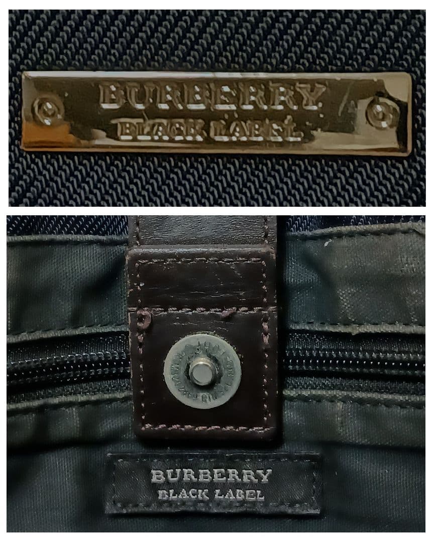 BURBERRY バーバリーブラックレーベル◆トートバッグ◆ノバチェック◆レザー