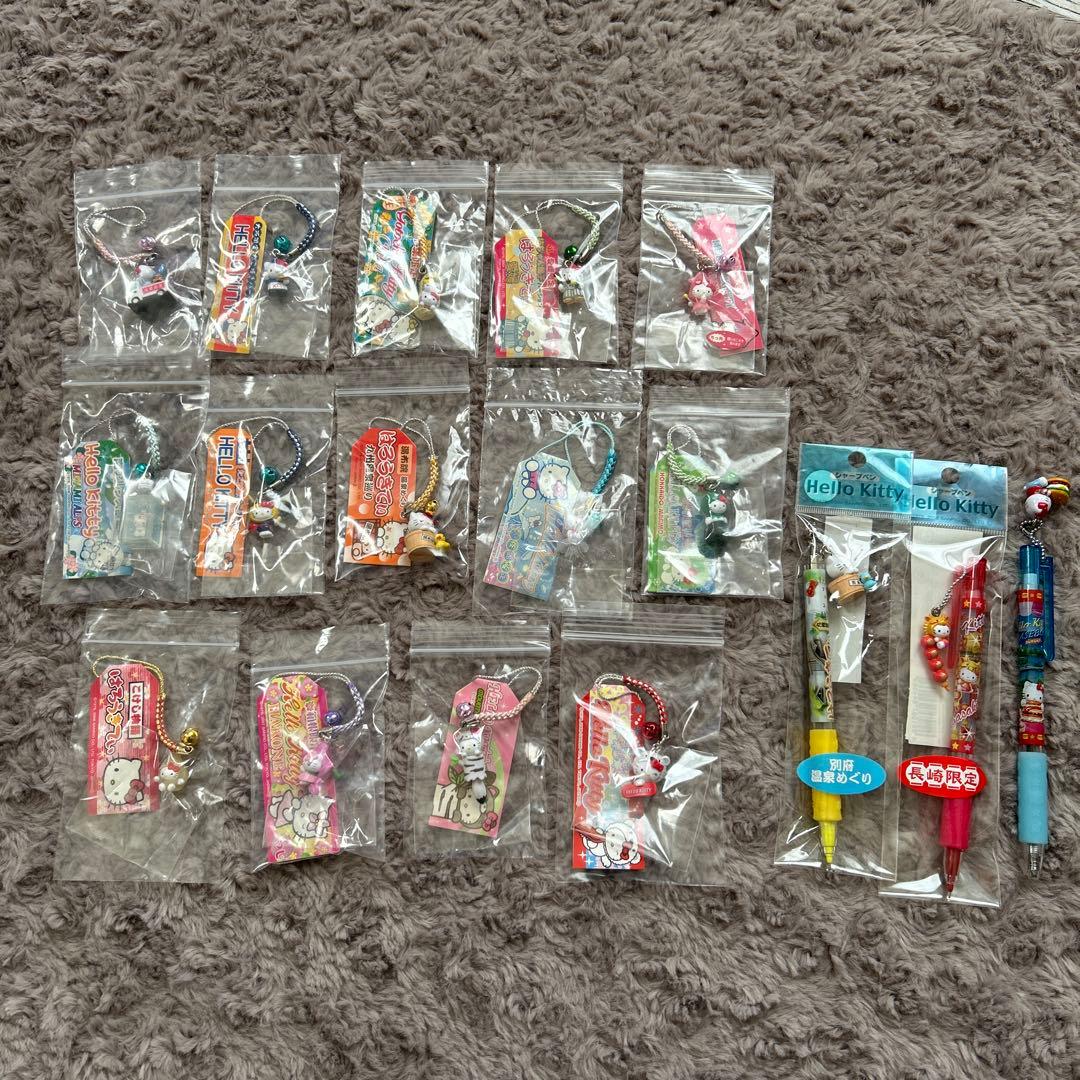 【未使用】ご当地キティ根付けシャーペンボールペン