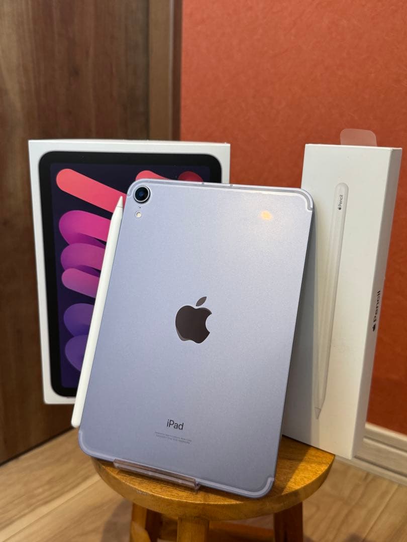 【極美品】iPad mini 6 セルラーパープル 本体 ApplePencil