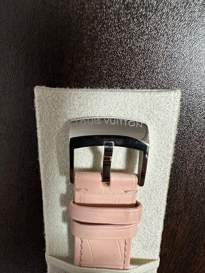 ルイ ヴィトン タンブール用 純正替えベルト アリゲーター ワンタッチ式 ピンク