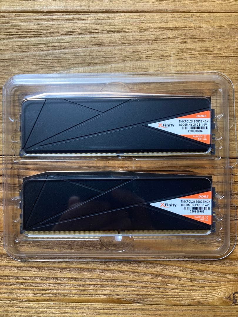 DDR5-8000 cl38 1.4V 48GB(24×2) 　32gbより安心