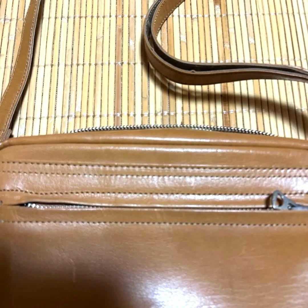 PORTER レザースクエアショルダーバッグ　本革　キャメル色