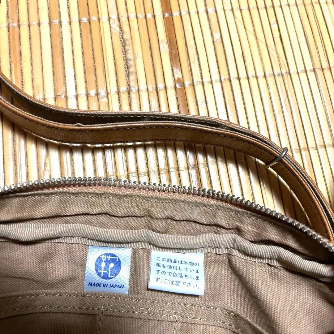 PORTER レザースクエアショルダーバッグ　本革　キャメル色