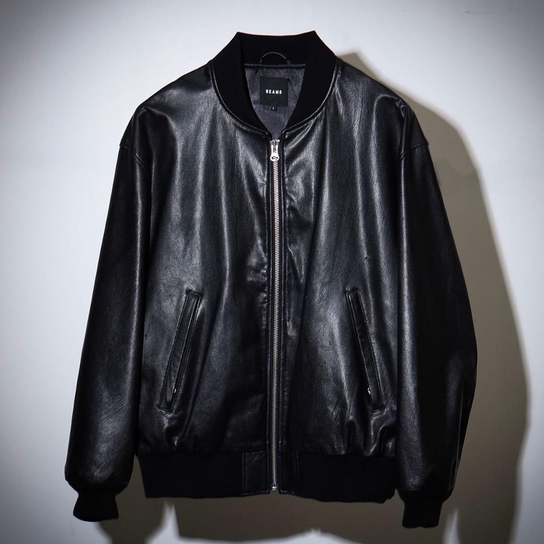 BEAMS レザーボマージャケット　サイズM