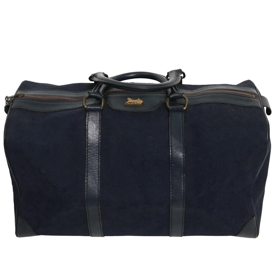 【激レア】CELINE セリーヌ　ボストンバッグ　馬車ロゴ　マカダム　大容量　紺