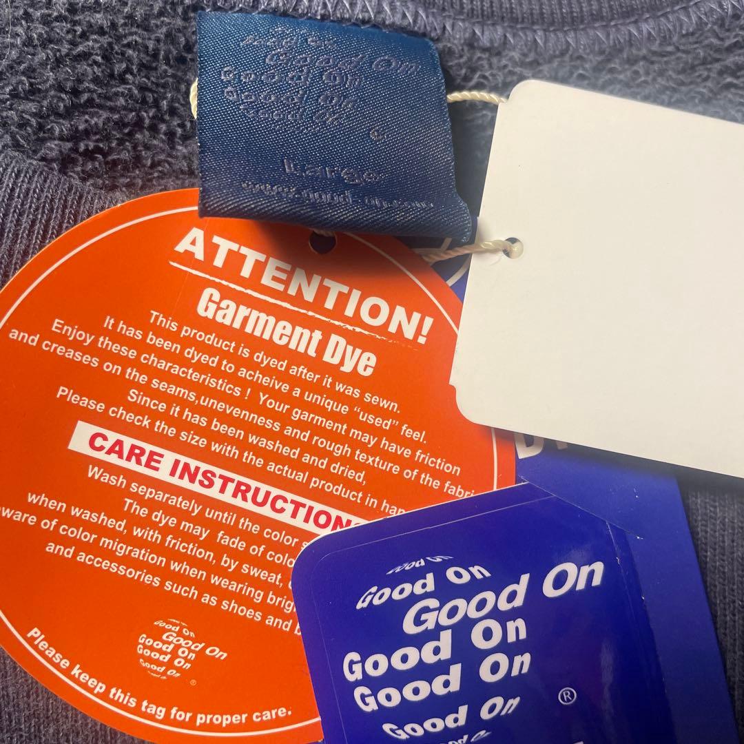 新品タグ　グッドオン　Good On ラグランクルースウェット Pネイビー　L