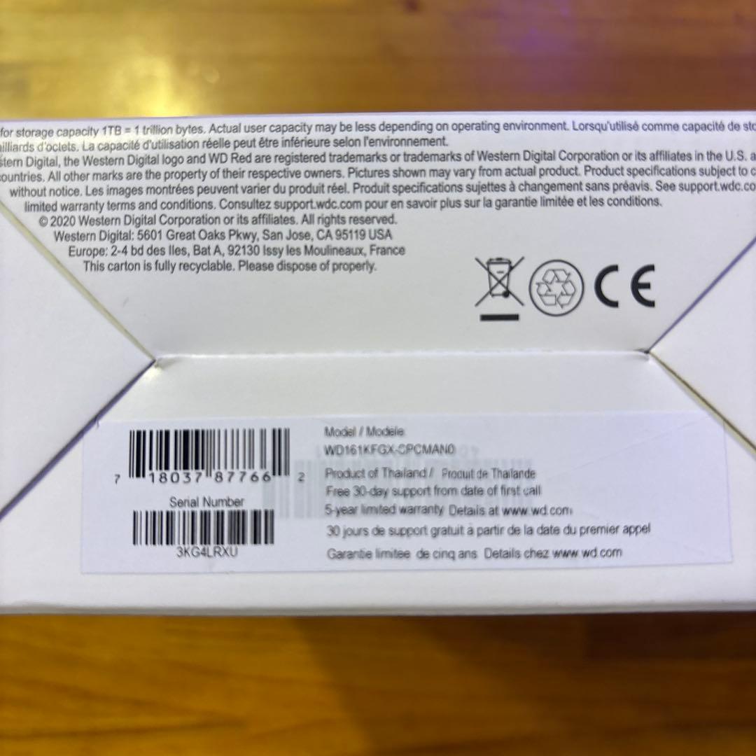 WD Red Pro 16TBHDD 3.5インチNAS用並行輸入品『箱開封済』