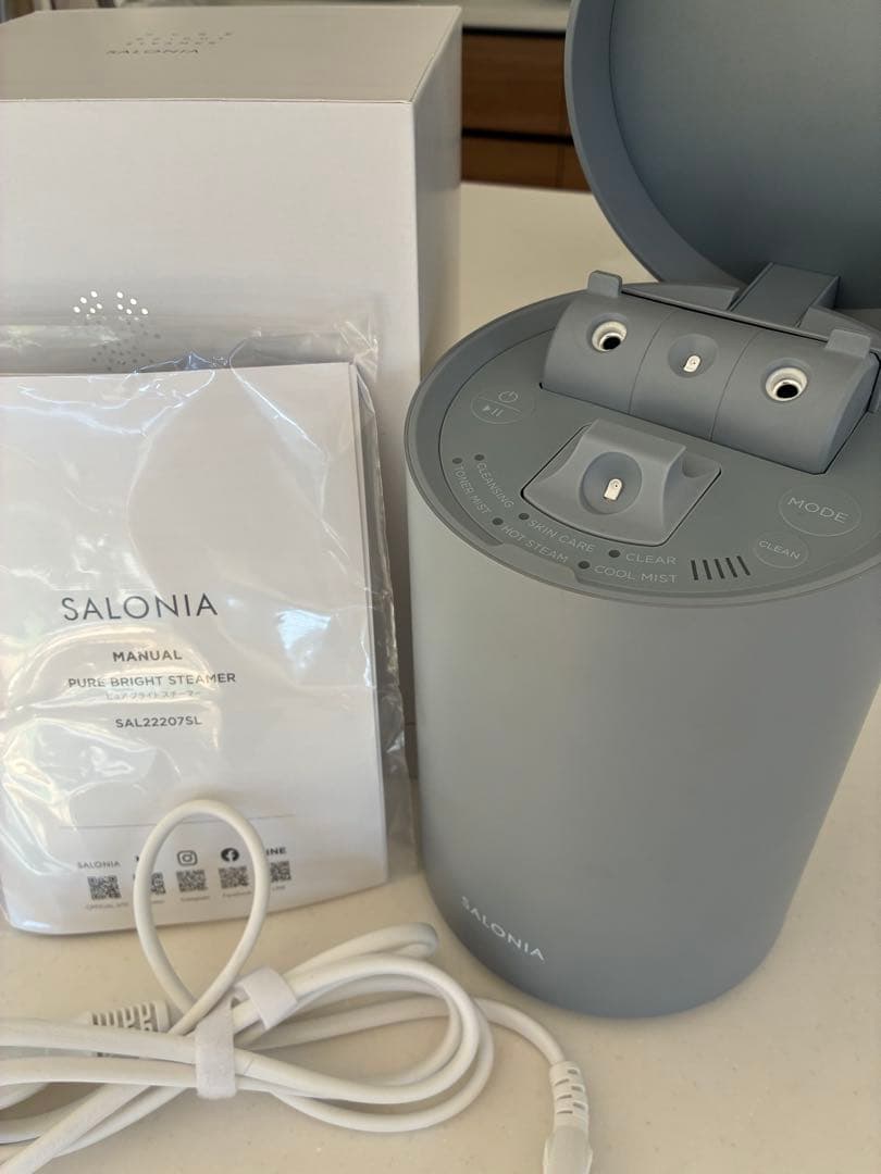 SALONIA フェイススチーマー グレー