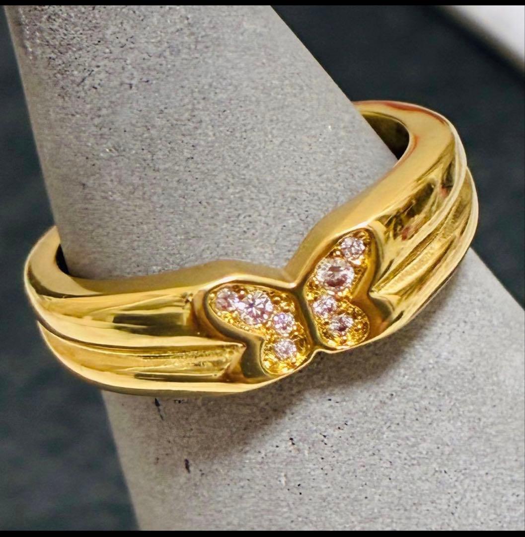 デザインリング　素材不明　刻印:k18 ygk