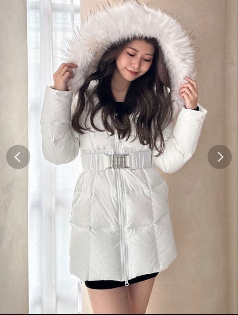 《希望金額受付中》gyda GDベルト付きロングダウンコート オフホワイト