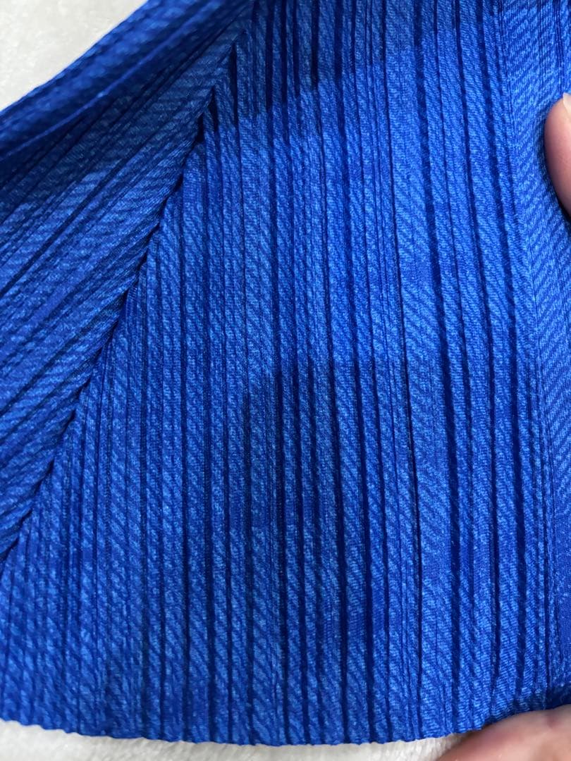 【美品】PLEATS PLEASE プリーツプリーズ　長袖　トップス　ブルー　襟