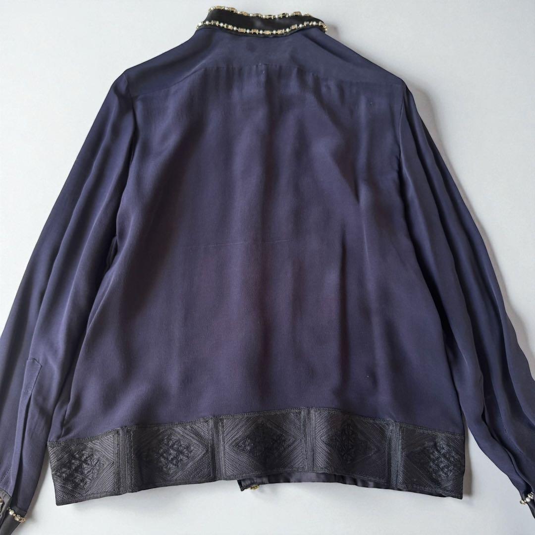 希少✨ドリスヴァンノッテン シルクブラウス　ビジュー装飾 　刺繍