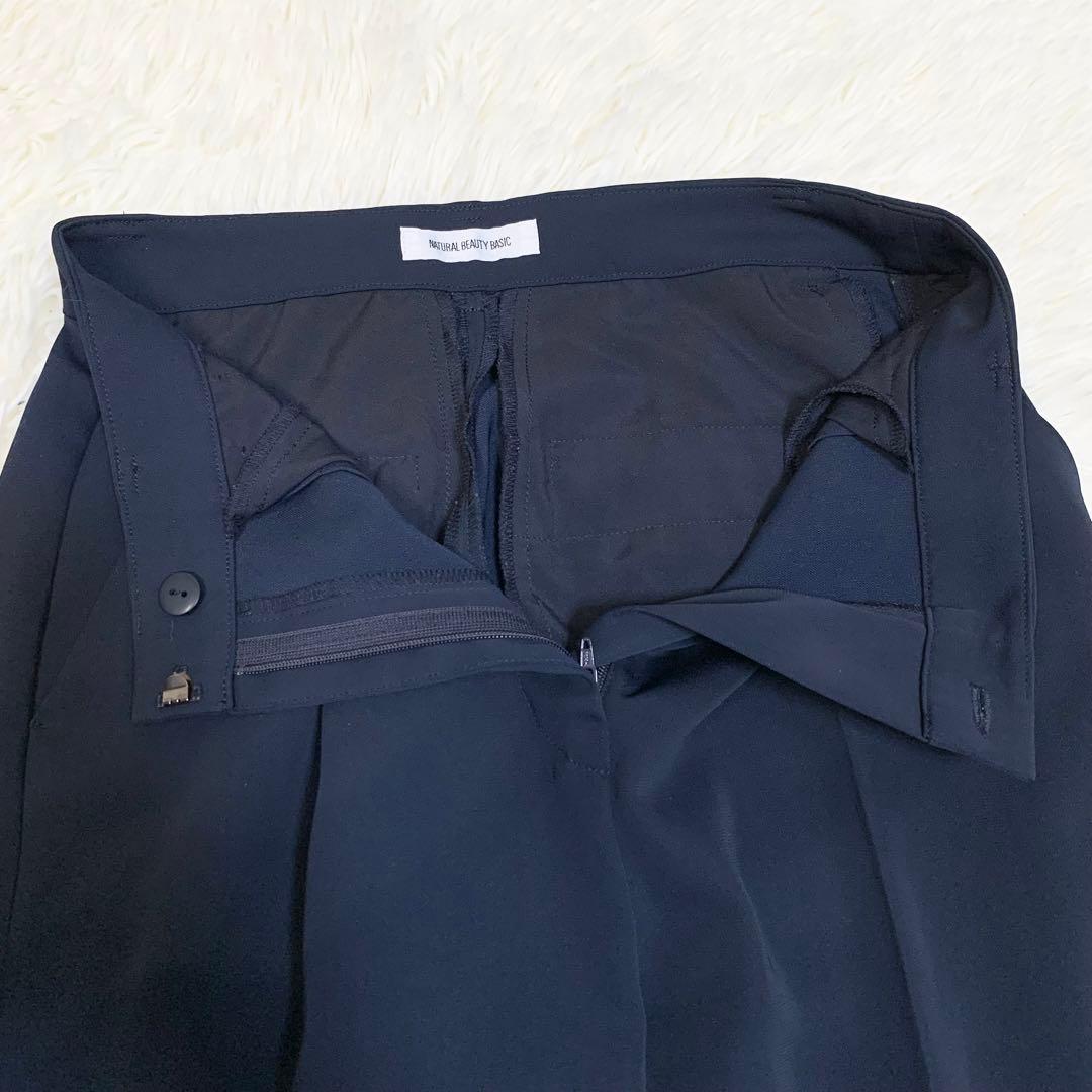 【美品】ナチュラルビューティーベーシック　セットアップ　パンツ　ネイビー　M