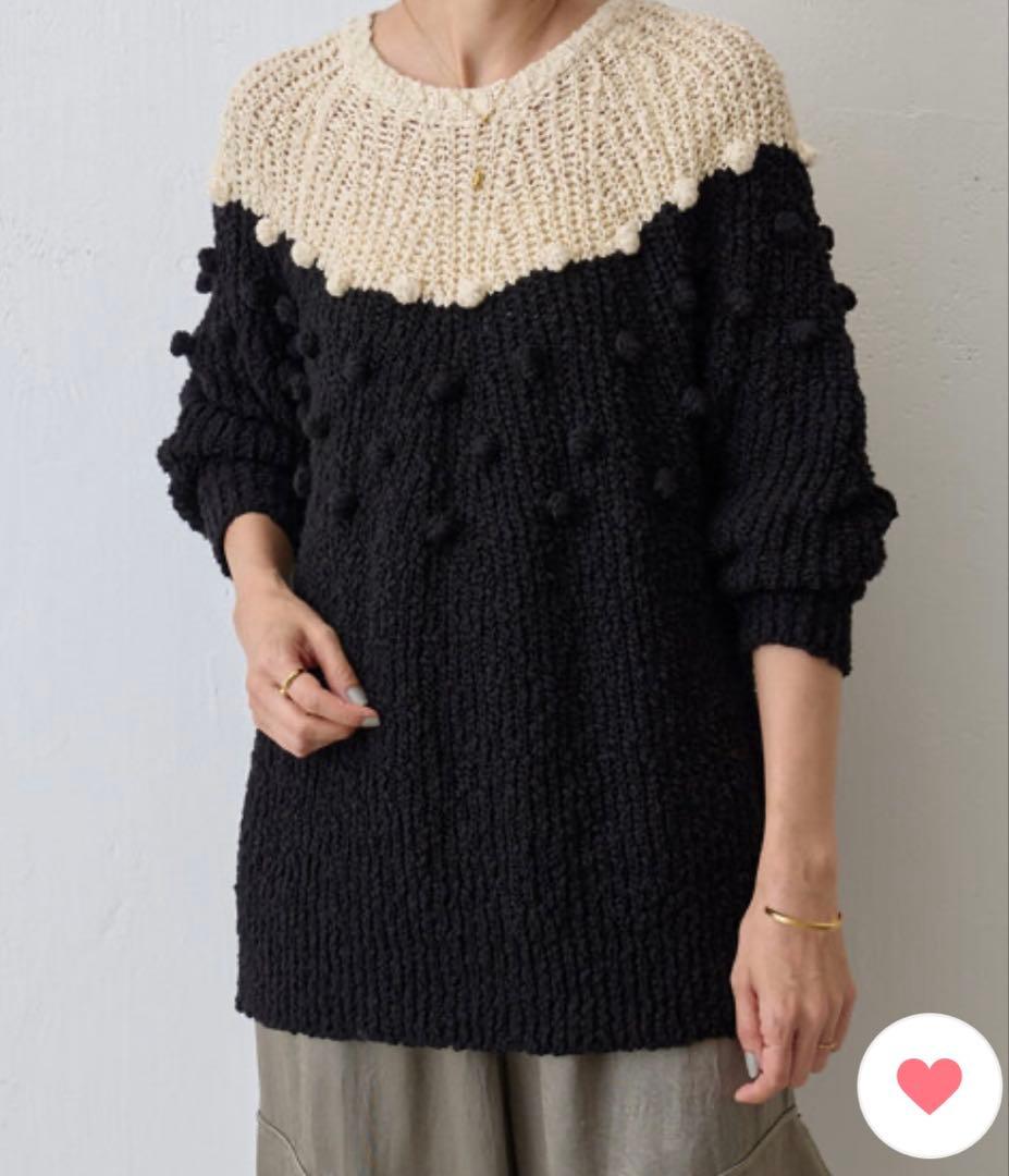 ビアズリー❤︎ドットバイカラーニット