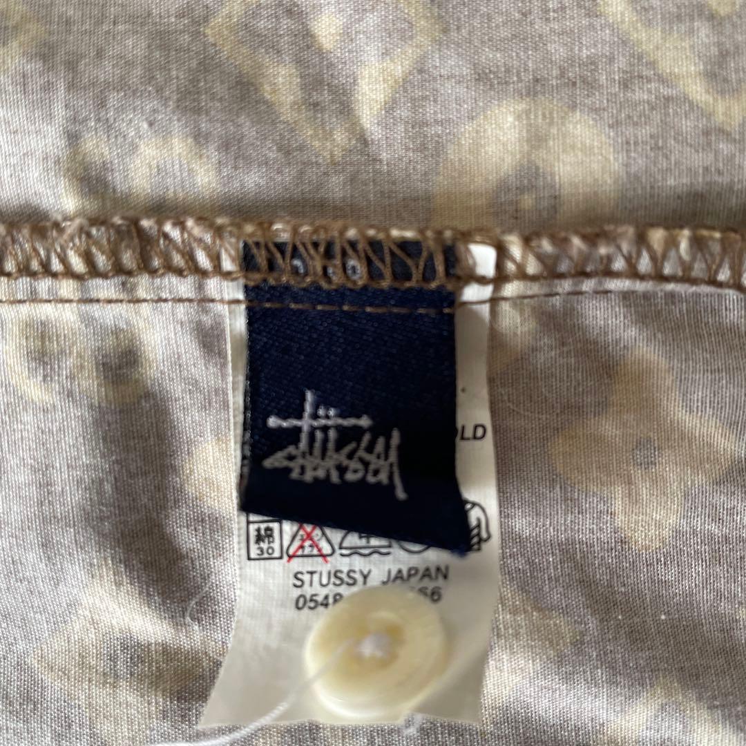 Old Stussy ボタンダウンシャツ 茶系 Mサイズ(大きめ)