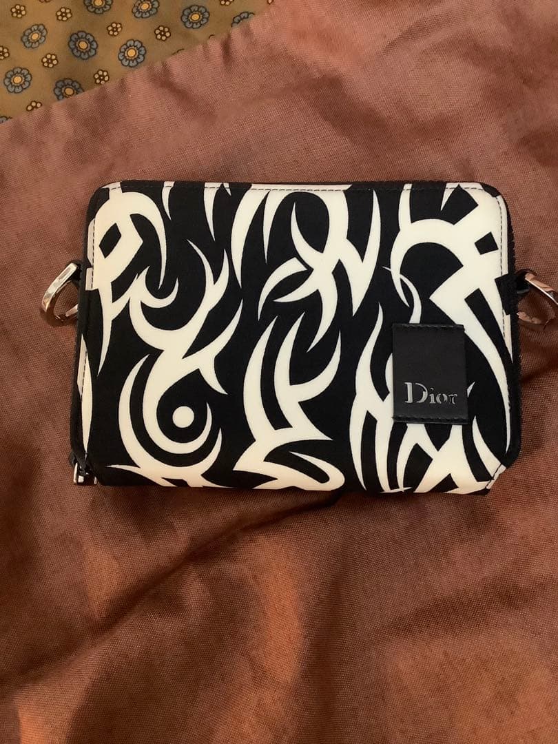 18aw Dior homme トライバル バッグ 黒×白