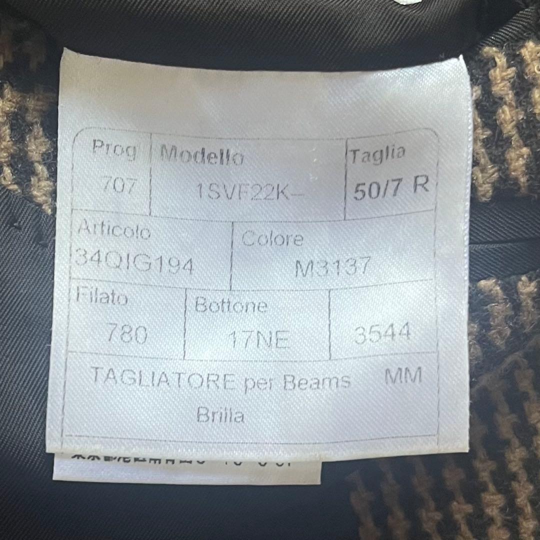 <極美品>TAGLIATORE ×ブリッラ ブラウン ウール ジャケット 50